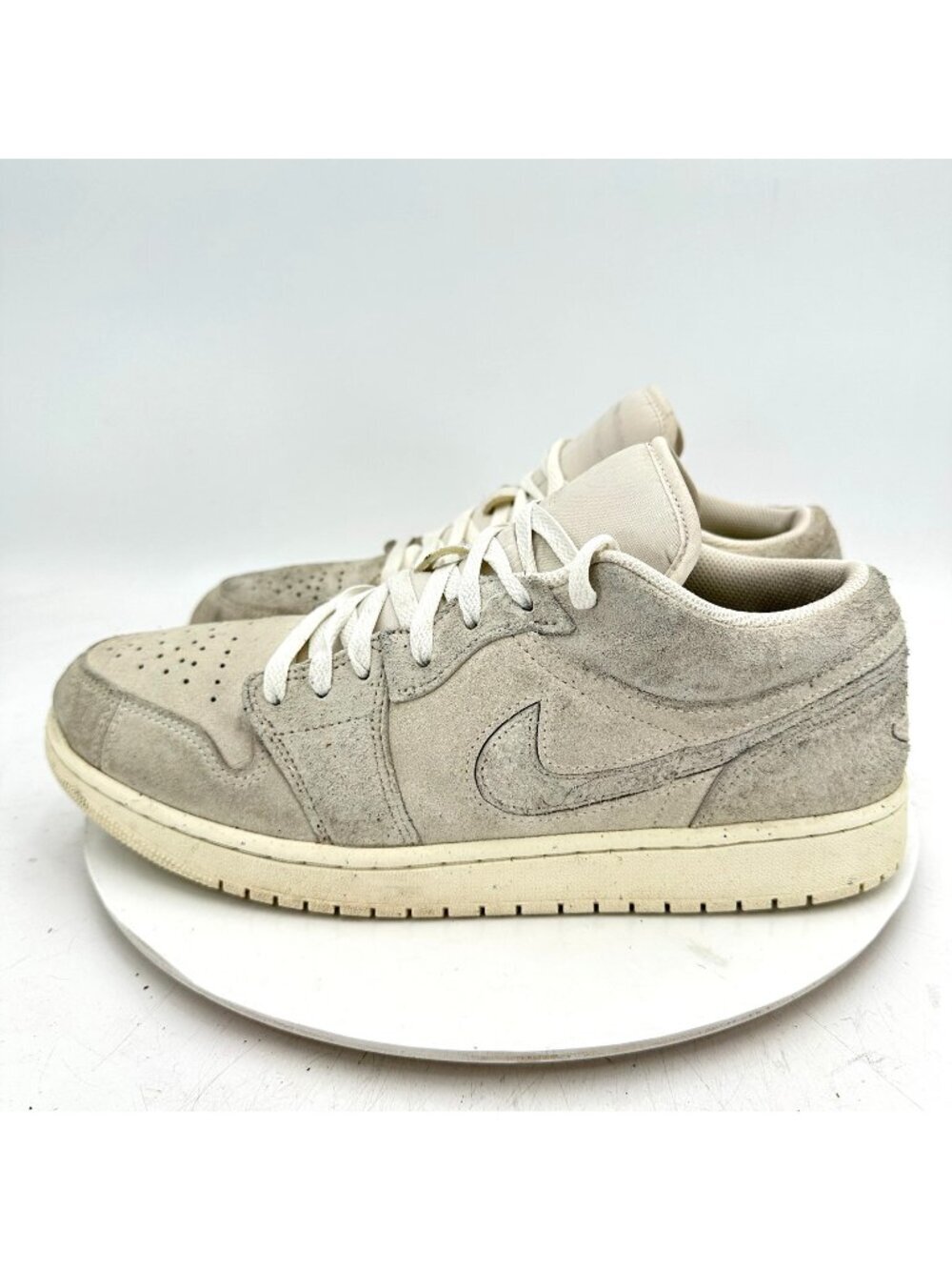 Nike Air Jordan 1 Low SE Craft Men Size 12 FQ3055-100 Pale Ivory Suede Sneakers